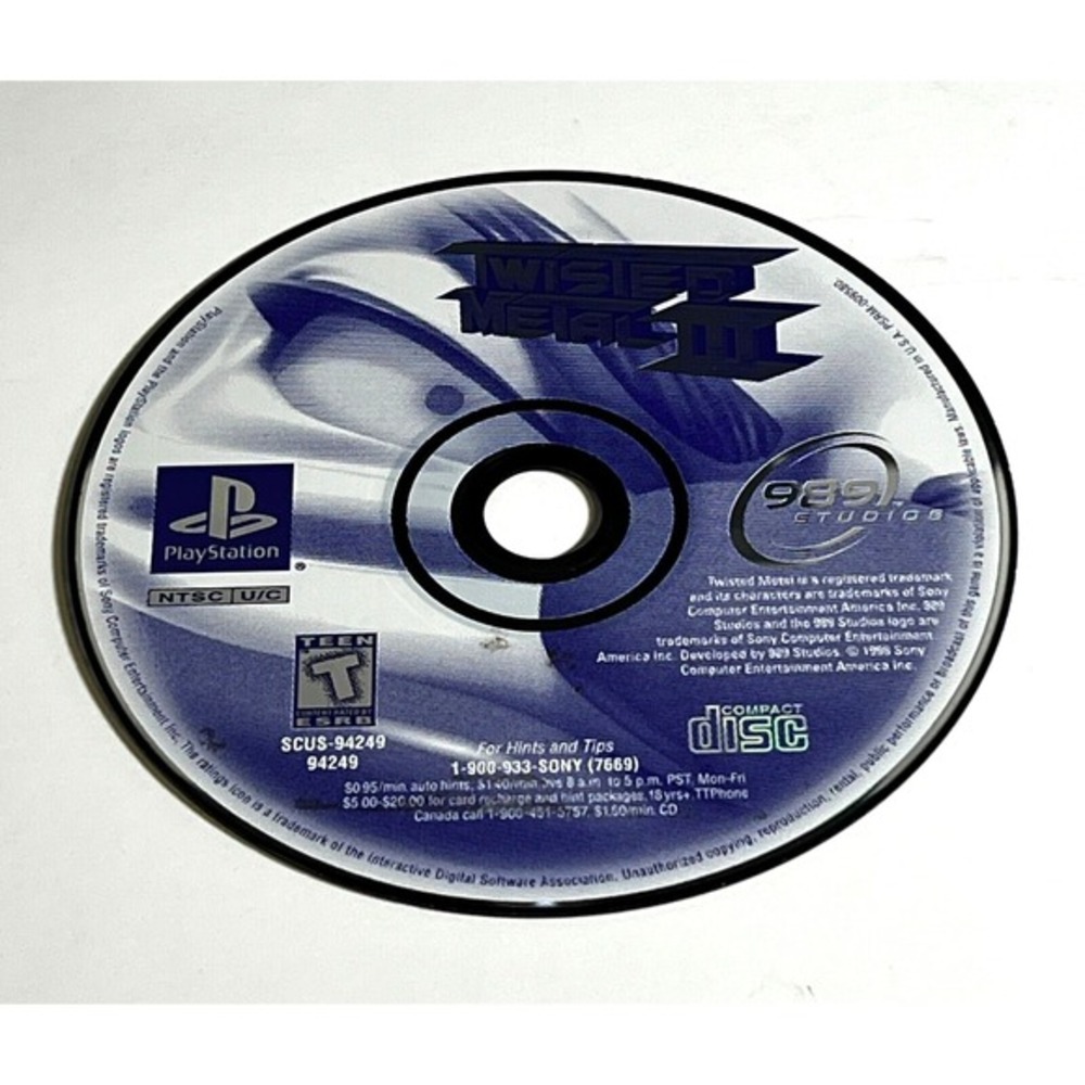 Twisted Metal 3 PlayStation PS1 Disc Only Tested Working